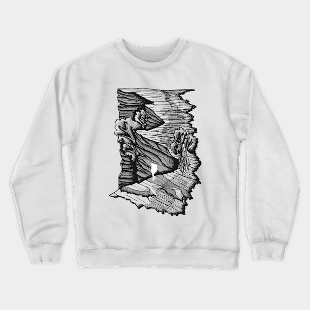 Lonely World Sketchbook Crewneck Sweatshirt by Designsosor